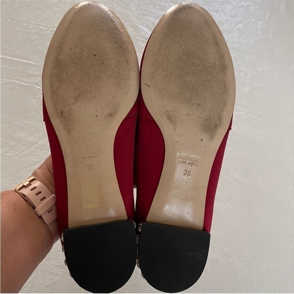 Miu Miu Satin Crystal Embellished Smoking Loafer - Picture 8 of 11